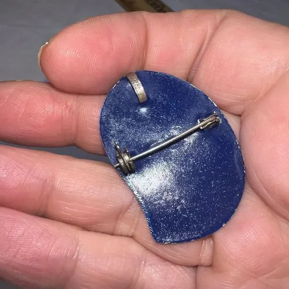 Vintage Made in Israel Silver and Enamel Flower Pin/Pendant - Picture 3 of 9